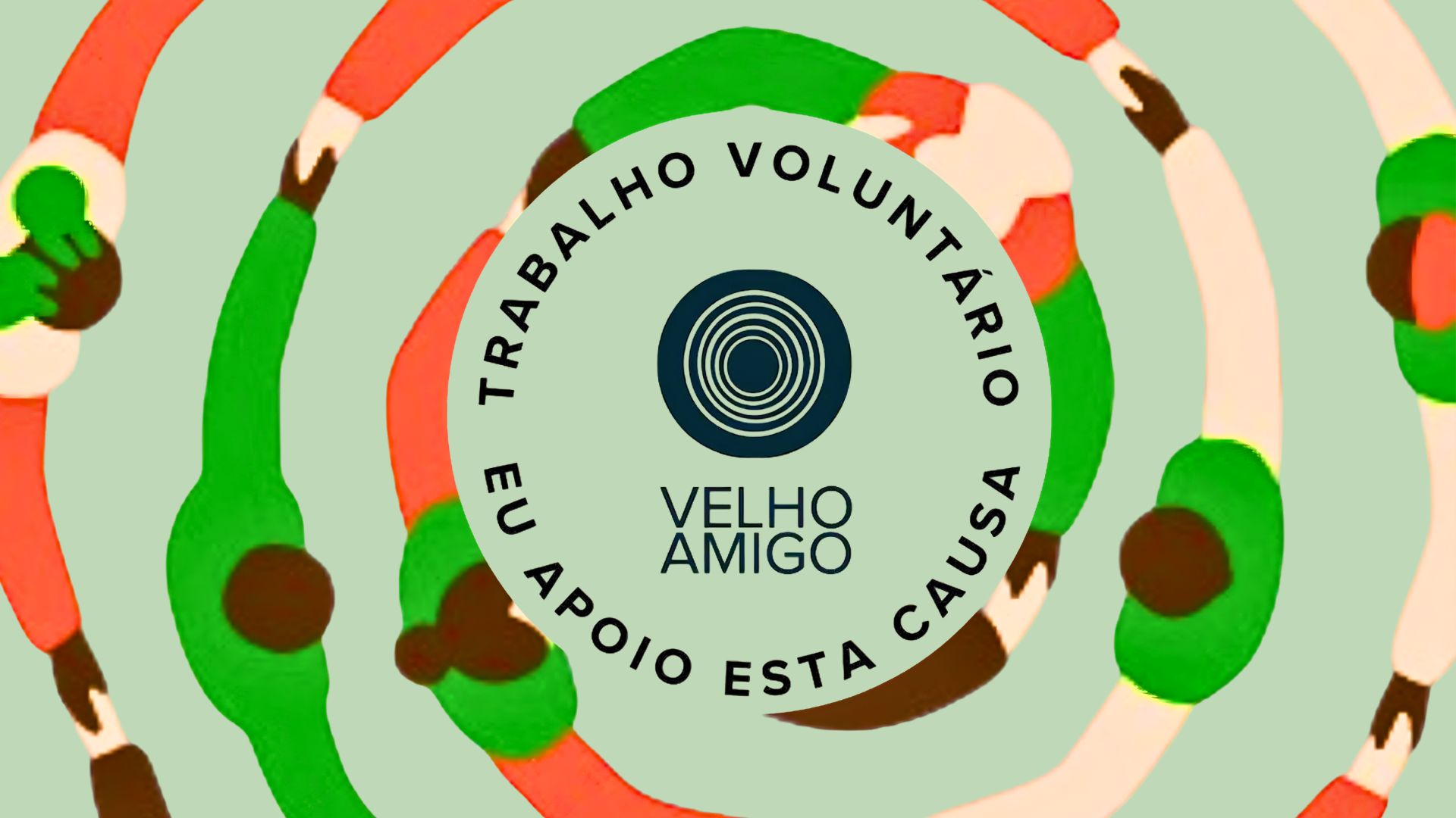 Arte institucional do programa de voluntariado do Instituto Velho Amigo.
